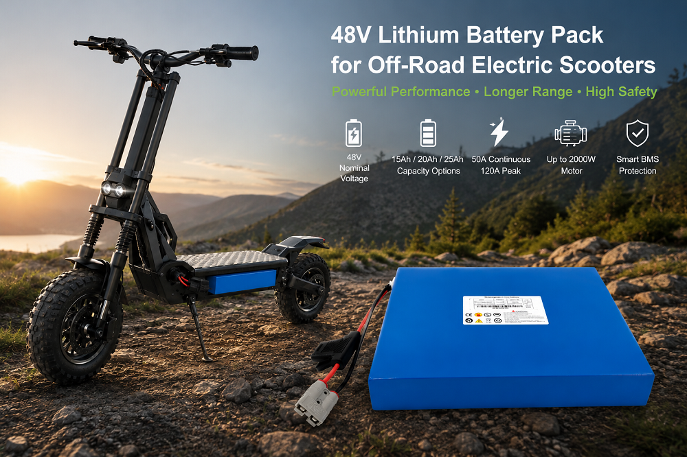 กรณี บริษัท ล่าสุดเกี่ยวกับ 48V Lithium Battery Pack for 2000W Off-Road Electric Scooters
