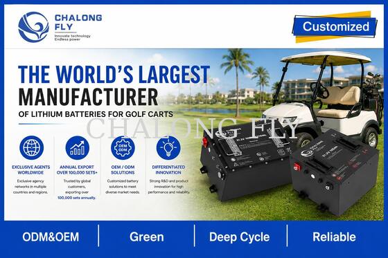 51.2V 105Ah LiFePO4 Golf Cart Battery with 5376Wh Capacity and Smart BMS for 48V Lead-Acid Conversion
