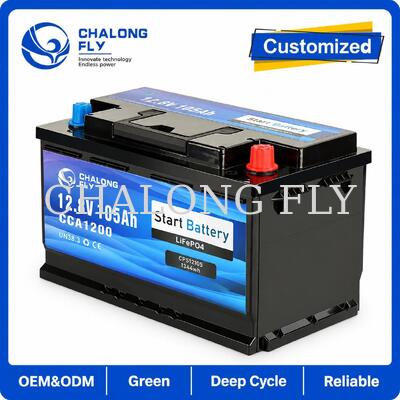 12.8V 100Ah LiFePO4 Starter Battery with High-Current Cranking for Marine & Truck Applications
