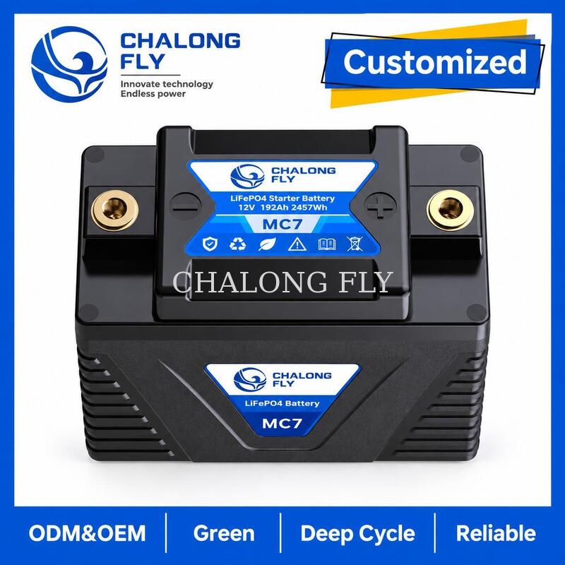 12.8V 3.2Ah LiFePO4 Motorcycle Starter Battery 192A for 4–7Ah Lead-Acid Replacement