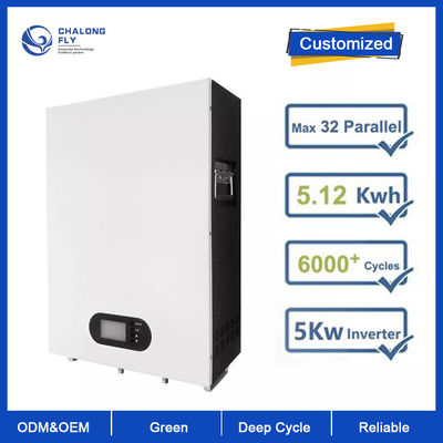 LiFePo4 แบตเตอรี่ลิเธียม OEM ODM 48V 100AH ​​แบตเตอรี่ลิเธียมไอออนพลังงานแสงอาทิตย์ชุดบ้านความจุ 5KWH สำหรับระบบพลังงานสำรอง