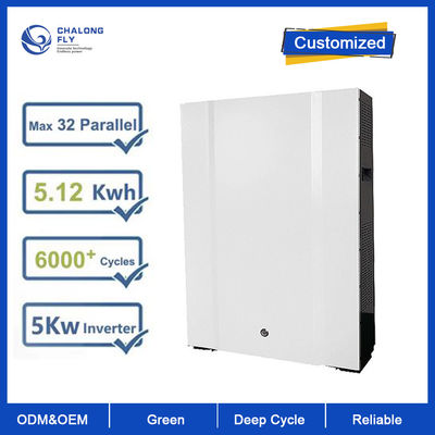 LiFePO4 แบตเตอรี่ลิตยูม 48V 100AH 200AH แบตเตอรี่ลิตยูมไอออนตามสั่ง 5KW 10KW Powerwall สําหรับระบบเก็บแสงอาทิตย์ในบ้าน
