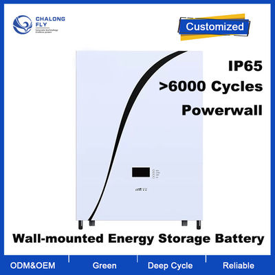 แบตเตอรี่ลิธีอุตสาหกรรม LiFePO4 ขนาด 48V 200Ah ติดผนัง มีอายุการใช้งาน 6000 จันทร์สําหรับการเก็บพลังงานอาทิตย์