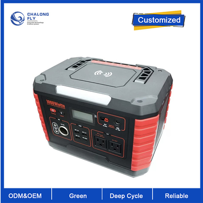 OEM ODM lifepo4 แบตเตอรี่ลิเธียม 1000W แหล่งจ่ายไฟเครื่องกำเนิดไฟฟ้าพลังงานแสงอาทิตย์ชุดแบตเตอรี่ลิเธียมสำหรับการตั้งแคมป์ RV EV กลางแจ้ง
