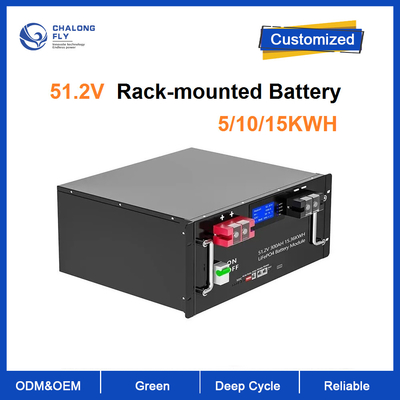 Rack Mount LiFePO4 ระบบพลังงานแสงอาทิตย์ในบ้านแบตเตอรี่ลิเธียมไอออนทดแทน 48V 100AH ​​200AH 300Ah