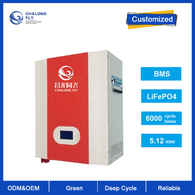 ชุดแบตเตอรี่ลิเธียมไอออน Lifepo4 Powerwall แบตเตอรี่ติดผนัง 48V 100Ah 12V Deep Cycle Battery สำหรับบ้านที่อยู่อาศัย