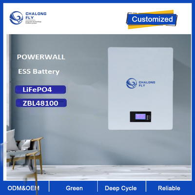 Powerwall 100Ah 5KW Lifepo4 แบตเตอรี่แบบชาร์จไฟติดผนังสำหรับระบบพลังงานแสงอาทิตย์
