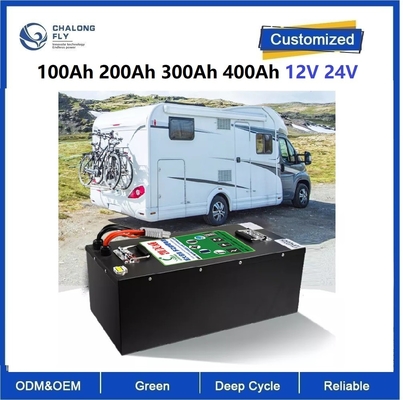 CLF แบตเตอรี่ Lithium Iron Phosphate แบตเตอรี่ LiFePO4 แบตเตอรี่ 100Ah 200Ah 300Ah 400Ah 12V 24V สําหรับเรือ RV Camper