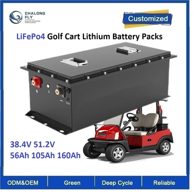 CLF OEM ODM LiFePo4 คาร์ทกอล์ฟ แบตเตอรี่ลิธีโอ แพ็ค 38.4V 56Ah 105Ah 160Ah รถบรรทุก รถยก รถบัส 6000จักรยาน