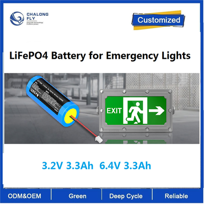 CLF OEM ODM 3.2V 3.3Ah 6.4V 3.3Ah แบตเตอรี่ลิธีਅਮ LiFePO4 แบตเตอรี่สําหรับไฟฉุกเฉิน