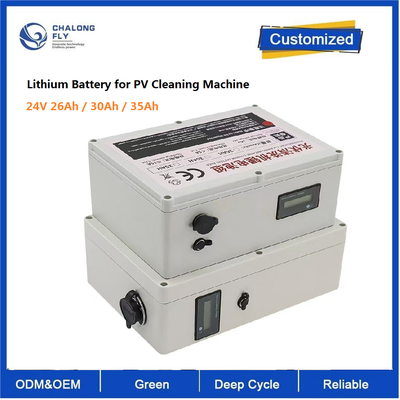CLF OEM ODM 25.6V 26Ah 30Ah 35Ah ระยะเวลาใช้งานแบตเตอรี่ยาว แรงแรง แบตเตอรี่ลิตিয়ামสําหรับเครื่องทําความสะอาด PV 24V DC Motor