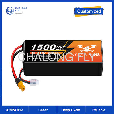 แพ็คแบตเตอรี่เครื่องบินไร้คนขับ 2S1P 7.4V 1500mAh ทนทาน พร้อมการสนับสนุน OEM / ODM