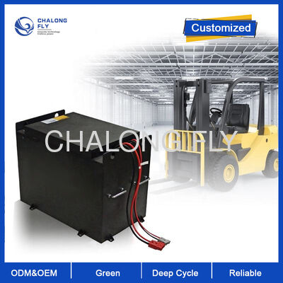 LiFePO4 รถยกแบตเตอรี่ลิเธียมสมาร์ท BMS 5000+ รอบ 1C Fast Charge 160Wh/kg CAN Bus IP67 80V 500Ah