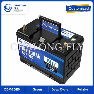 แบตเตอรี่สตาร์ท RV โซเดียมไอออน 12V 70Ah-100Ah พร้อมการสตาร์ทอัตราสูงและสูงสุด 1300CCA สำหรับรถยนต์สปอร์ต