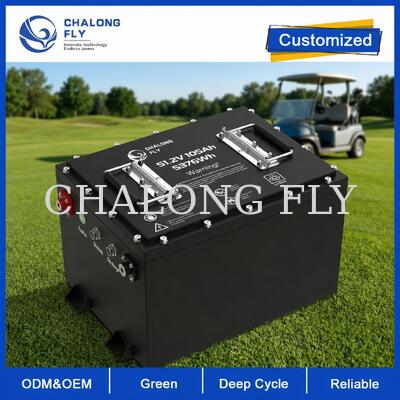 แบตเตอรี่รถกอล์ฟ LiFePO4 51.2V 105Ah พร้อมความจุ 5376Wh และ Smart BMS สำหรับการแปลงจากแบตเตอรี่ตะกั่วกรด 48V