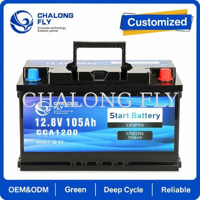 แบตเตอรี่สตาร์ท LiFePO4 12.8V 100Ah พร้อมการสตาร์ทกระแสสูงสำหรับงานทางทะเลและรถบรรทุก