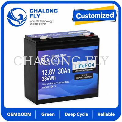 แบตเตอรี่ลิเธียมฟอสเฟต 12.8V 30Ah แบบ Deep Cycle พร้อมพลังงาน 384Wh และ Smart BMS สำหรับระบบ 12V